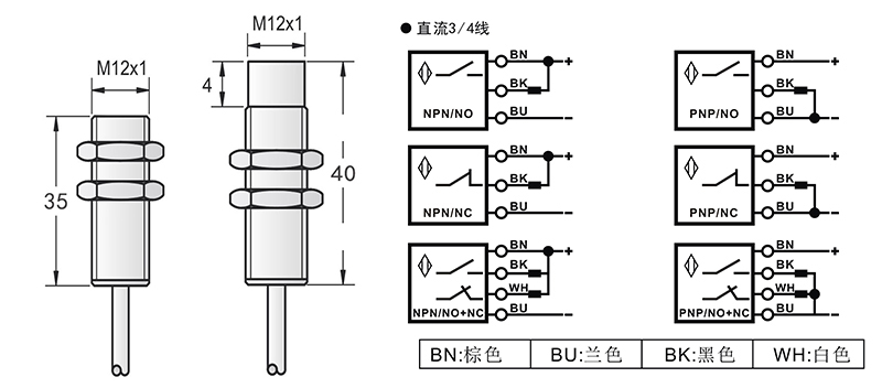 M12防爆型電感式接近開關(guān) M12防爆型電感式接近開關(guān)