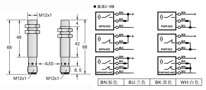 M12-M12長距離電感式接近開關接頭式 M12-M12長距離電感式接近開關接頭式