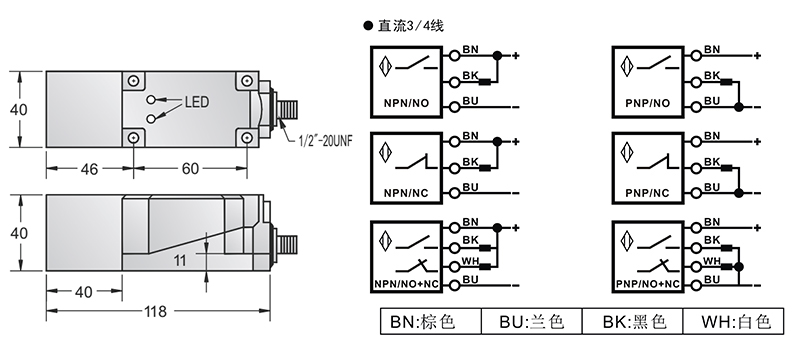 Q40接頭式方形電感式接近開關 Q40接頭式方形電感式接近開關