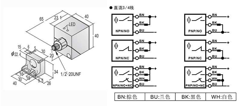 Q40S方形電感式接近開關(guān) Q40S方形電感式接近開關(guān)