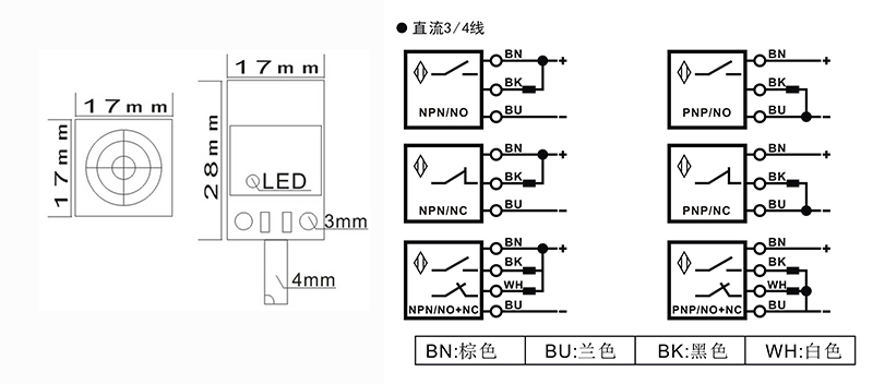 Q17土黃色方形電感式接近開關 Q17土黃色方形電感式接近開關